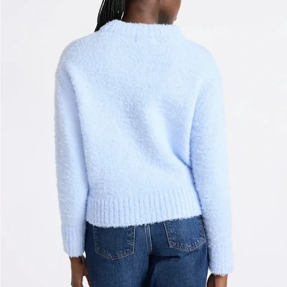 NWT Free Assembly Light Blue Women's Mock Neck Sweater - Picture 2 of 6